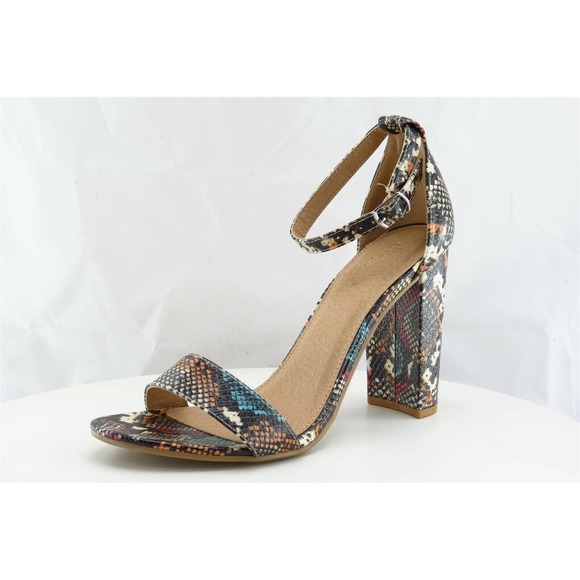 Charles Russe Sz 8 M Multicolor Ankle Strap Synthetic Women Sandals - Picture 1 of 7